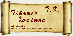 Tihomir Kočinac vizit kartica
